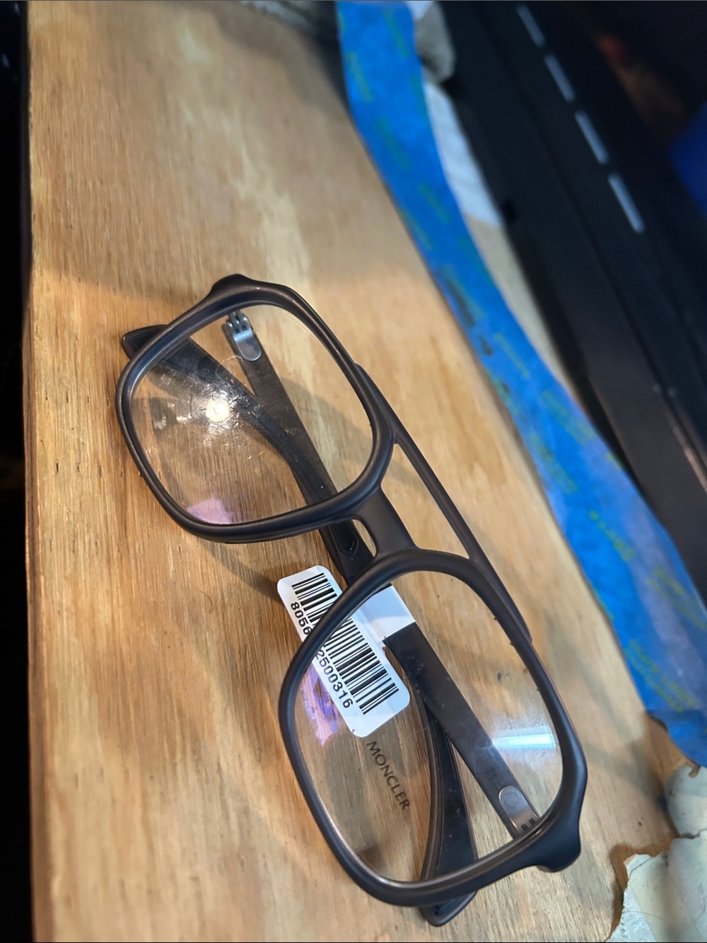 Moncler Black Full-Rim Rectangle Eyeglasses